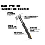 TOUGHBUILT TB-H1-1R-S16 16 OZ/18 부드러운 광택 표면 자기 강철 립 해머 별도로 판매 수공구 : 다운 상사