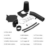 1999 2006 GMC/Chevy V8 4 8L/5 3L/6 0L 실버라도 1500/2500/3500 블랙용 MOOSUN 4인치 냉기 흡입구 블랙 튜브 히트 쉴드... 