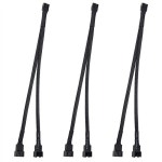 N67R-3Pcs PWM 팬 분배기 케이블 2Way 4Pin Y 슬리브 확장 전원 PC 마더 보드, 컴퓨터 CPU 용 1To2 변환기 : 일등배송