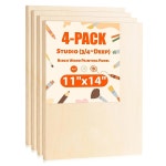 로우드 목재 패널 미완성 캔버스 판화 11x14인치 공예 오일 아크릴을 위한 4팩 DIY 아트 프로젝트 5x7 : 새벽향 휘경