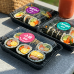 김밥스티커 메뉴 샌드위치 커피 카페 분식 스티커 제작 포장 배달 원형 사각 소량 30매부터 : SPARK 스파크디자인