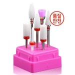 7Pcs 세라믹 네일 드릴 비트 손톱 젤 폴란드어 큐티클 매니큐어 밀링 커터 도구 홀더 : 덕하상사