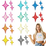 30Pcs 아이언 스타 패치 믹스 사이즈 자수 애플리크 백팩 모자 재킷 의류 청바지 DIY 공예 장식용 바느질 097T1 : 디 이스트 룸