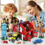 인순 농장 헛간 건물 세트 어버이날, 풍차 트랙터 말 동물이 있는 웨스턴 농장 하우스 빌딩 블록 1405 PCS, 성인 청소년 소년 소녀를 위한 빅... 