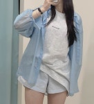 글린 시슬루 데일리 셔츠 - 3color 윈드점퍼 아노락 루즈핏 써머 시스루 쉬어 남방 햇빛차단 청량셔츠 뮤트새러데이 : 뮤트새러데이