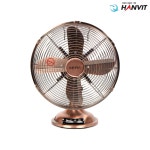 한빛 선풍기 HV-M2612 가정용 업소용 카페 인테리어 레트로 메탈 황동 탁상용 30cm : 복된 세상