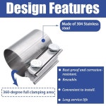 다이앤루이 2 버트 조인트 스테인리스 스틸 클램프 밴드, 배기 시스템용 유니버설 확장 장착 1.75 : 강건너잡화점