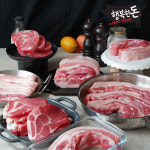 캠핑고기 한돈 삼겹살 목살 오겹살 등갈비 바베큐 500g : 행복한돈