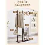 스탠드형 옷걸이 행거 거실 양복점 침실 외출복 드레스 선반 파이프 스탠드형옷걸이 원목 더블로드 화이트40cm : 바이너