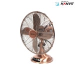 한빛 선풍기 HV-M2612 가정용 업소용 카페 인테리어 레트로 메탈 황동 탁상용 30cm : 복된 세상