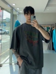 EDEN BASH 피그먼트 오버반팔티 빈티지프린팅 2컬러 120가능 : 이든105