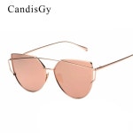 고양이 신상 CANDISGY 선글라스 CATEYE 플랫 2025 디자인 골드 미러 레이디 패션 로즈 빈티지 안경 : 다구해마트