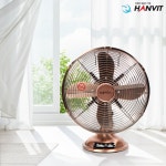 한빛 선풍기 HV-M2612 가정용 업소용 카페 인테리어 레트로 메탈 황동 탁상용 30cm : 복된 세상