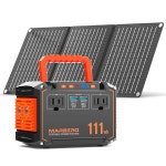 30W 태양광 패널 111Wh 캠핑용 휴대용 발전소 110V 파워 뱅크 2 USB A, : 다니아몰