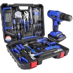 드릴이 장착된 야로울 21V 공구 세트, 350파운드 토크, 0-1350RMP 가변 속도, 10MM 3/8인치 키리스 척, 18+1 클러치, 1.5Ah 리튬 이온...
