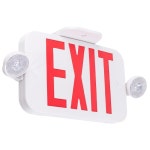 2개와 더브 페이스, 백업 배터리가 장착된 LIT-Path LED 콤보 EXIT 사인 - 미국 표준 레드 레터 비상 출구 조명, UL 924 및 CEC : blackbun-003