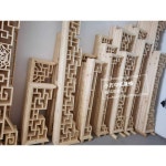 한옥 문 창살 패턴 무늬 격자 나무 틀 동양 목조 창문 180x40 : 엑사볼드