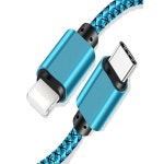 20W PD 고속 충전 12 케이블 땋은 11 14 iPhone 코드 액세서리 C- 휴대폰 데이터 번개 와이어 용 USB 13 Blue 1M 1PCS : 인더스텍