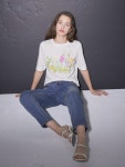 올리비아로렌 여름 시원한 린넨혼방 플라워 프린트 반팔 티셔츠 : 올리비아로렌 광주진월점