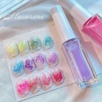 블루밍 잉크 네일 광택제, 수채화 연기 효과, 대리석 얼룩 액체 젤, UV/LED 램프 필요 없음, 액세서리, 12 개, 10ml : SolBox