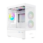 Apevia Phantom-MESH-WH Phantom Micro-ATX 듀얼 챔버 메시 게이밍 PC 케이스, 5배 120mm ARGB 팬, 366개의 RGB 모드, 공기 흐름... 