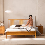 라헬 프리미엄 디자이너스룸 원목 침대프레임 SS(슈퍼싱글), 내추럴브라운 : 디자이너스룸