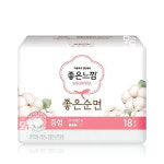 좋은느낌 좋은순면 중형 18Px1팩 /생리대 : 하늘종합물류