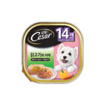 시저 강아지캔 통조림 주식 간식 14세이상(닭고기와 야채), 100g, 1개 : 개밥왕