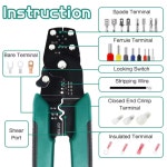 커넥터 케이블 와이어 전기 압착 플라이어 단자 집게 전선 피복 커터 스트리퍼 (A0992) : 캐빈보이 CABIN BOY