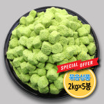 빙수떡 토핑재료 카페용 굳지않는 인절미빙수 녹차인절미 2kg 5봉 : 지리산떡방앗간