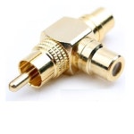 RCA 젠더 T형 RCA Mto2RCA F Gold Metal G0615 : 인글렌