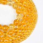 천연 황수정 라운드 스톤 비즈 쥬얼리 만들기 DIY 목걸이 팔찌 6mm 10mm 수제 스페이서 루즈 옐로우 크리스탈 H7386 4mm 88-90pcs... 