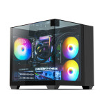 다크플래쉬 DCM33 RGB 블랙 미니타워 PC 본체 데스크탑 어항 케이스 : 요피씨몰