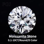 0.1 10CT Moissanite 라운드 브릴리언트 컷 VVS1 D 컬러 100 다이아몬드 테스트 루즈 보석 파인 쥬얼리에 대한 매력 비즈 : 올인원글로벌