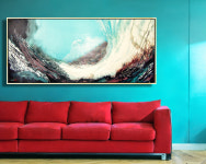 생명의 화가 윤옥순 미술 작품 창조를 위한 생명의 바다 /120X300(150호) : 윤옥순 갤러리NY