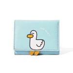 캐주얼 PU 가죽 카와이 여성 지갑 크리 에이 티브 Hasp 짧은 접이식 지갑 행운 오리 만화 Trifold 동전 지갑 여성 : BulkBuyWorld