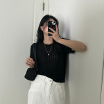[성글한짜임/7color] 아이스 라운드넥 꽈배기 데일리 여름 반팔 니트 : 몽그라미