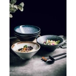 국대접 국그릇 세트 삿갓 제품 라멘 상용 그릇 창의 도자기 가정용 일본식 국수 식기 1. 9인치 시정랍월 그릇 : 해담글로벌