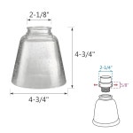 아스펜 크리에이티브 23174-60-4, D 핏터, 크기 x 클리어 시드 교체 4Pcs/팩 그늘막, H, 트랜지션 Transitional 2-1/8인치 천장 유리 4-3... 