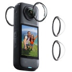 Insta360 X4용 테듀백스 렌즈 가드, Insta360 X4 액세서리용 렌즈 프로텍터 탈착식 PC 보호 렌즈 커버(2세트 - 4개) : 썬셋블루베이