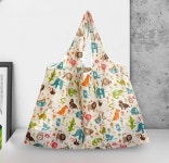 에코백 캔버스 레오파드 플라워 페이즐리 장바구니 숄더백 데일리 가방 H-126 46x40+25cm : 럭키피그