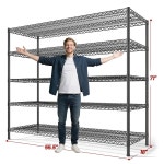 REIBII 55.5 W 선반 3200LBS 5단 X 선반, 차고 팬트리 금속 상업용 조절식 보관 수납 18 D 유닛 전선 H 71 : 옵티마딜