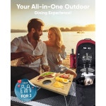 하모니 2인용 캠핑 야외 포함 피크닉 쿨러 휴대용 커플용 백팩 담요 파우치 세트 테이블 : 토탈이커20