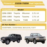 23250 75050 OE 2 7L 인젝터 7 타코마 4러너 T100 1995 1 와 호환 구멍 4개 세트 : 로웰웹