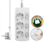 러그박스 개별 멀티탭 납작 플러그 16A 3520W 3구 1.5m 화이트 멀티 전기 콘센트 : 러그박스