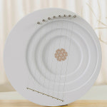 리라 미니하프 8음계 화이트 레슨 미끄럼방지 보름달 원목 원형 : 우리집만물상점