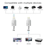 4K 무선 디스플레이 어댑터 50m-150m HDMI 익스텐더 오디오 송신기 및 DVD 카메라 노트북 PC-TV 프로젝터 : 만별샵