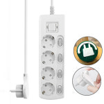 러그박스 개별 멀티탭 납작 플러그 16A 3520W 4구 1.5m 화이트 멀티 전기 콘센트 : 러그박스