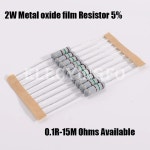 20pcs 금속 산화물 필름 저항기 2W 5% 0.1R ~ 15M 100R 220R 330R 1K 2.2K 3.3K 4.7K 10K 22K 47K 100K 1M 100 220 옴 : 레드종합상사6