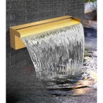 사우나 인공폭포 워터 물줄기 로비 노즐 호텔 풀빌라 (컬러조명 20CM )로즈골드 도금 스테인리스 : 프레젠포미